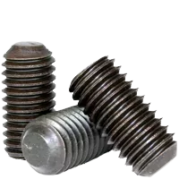 1/4"-28 x 7/16" Socket Set Screws, Non-Standard, Flat Point, Black Oxide, Fine (UNF), Alloy Steel, Qty 100