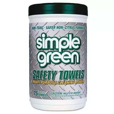 Safety Towels, White, 10 in W x 12 in L, 75 per Canister